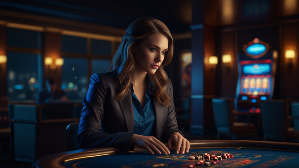 Neuer Spieler sieht Freispiele ohne Einzahlung auf dem Smartphone in dunkler Casino-Lounge