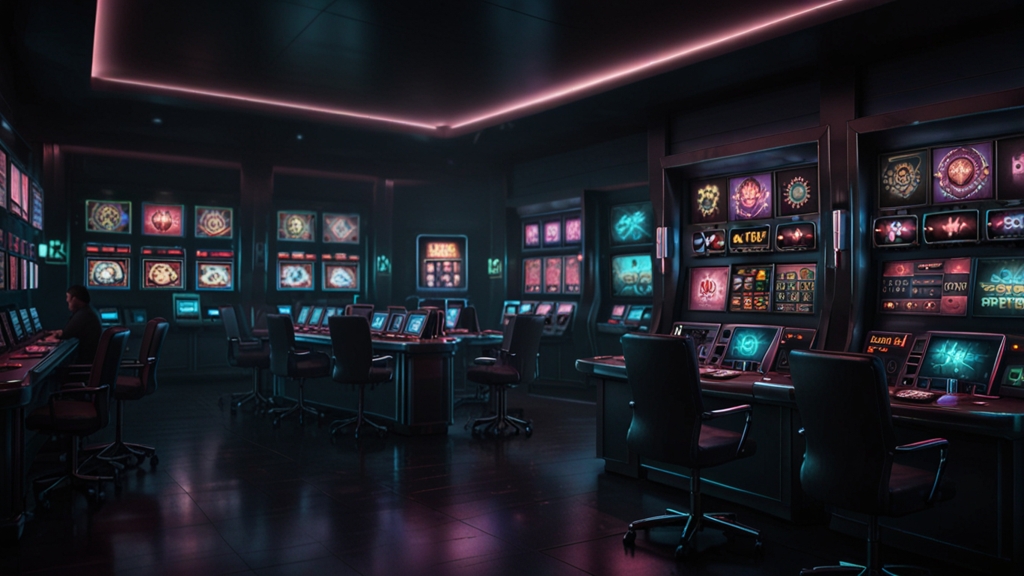 Sicherheits- und Kompatibilitätscheck für die App in dunkler Casino-Atmosphäre