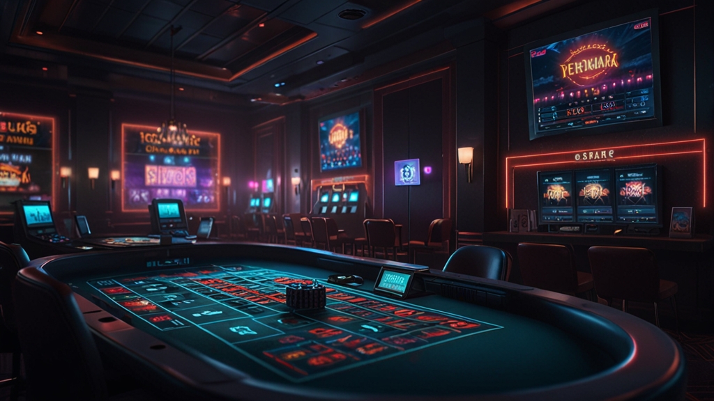 Aktuelle Promo-Codes und Bonusaktionen in dunkler Casino-Atmosphäre auf Monitor und Smartphone